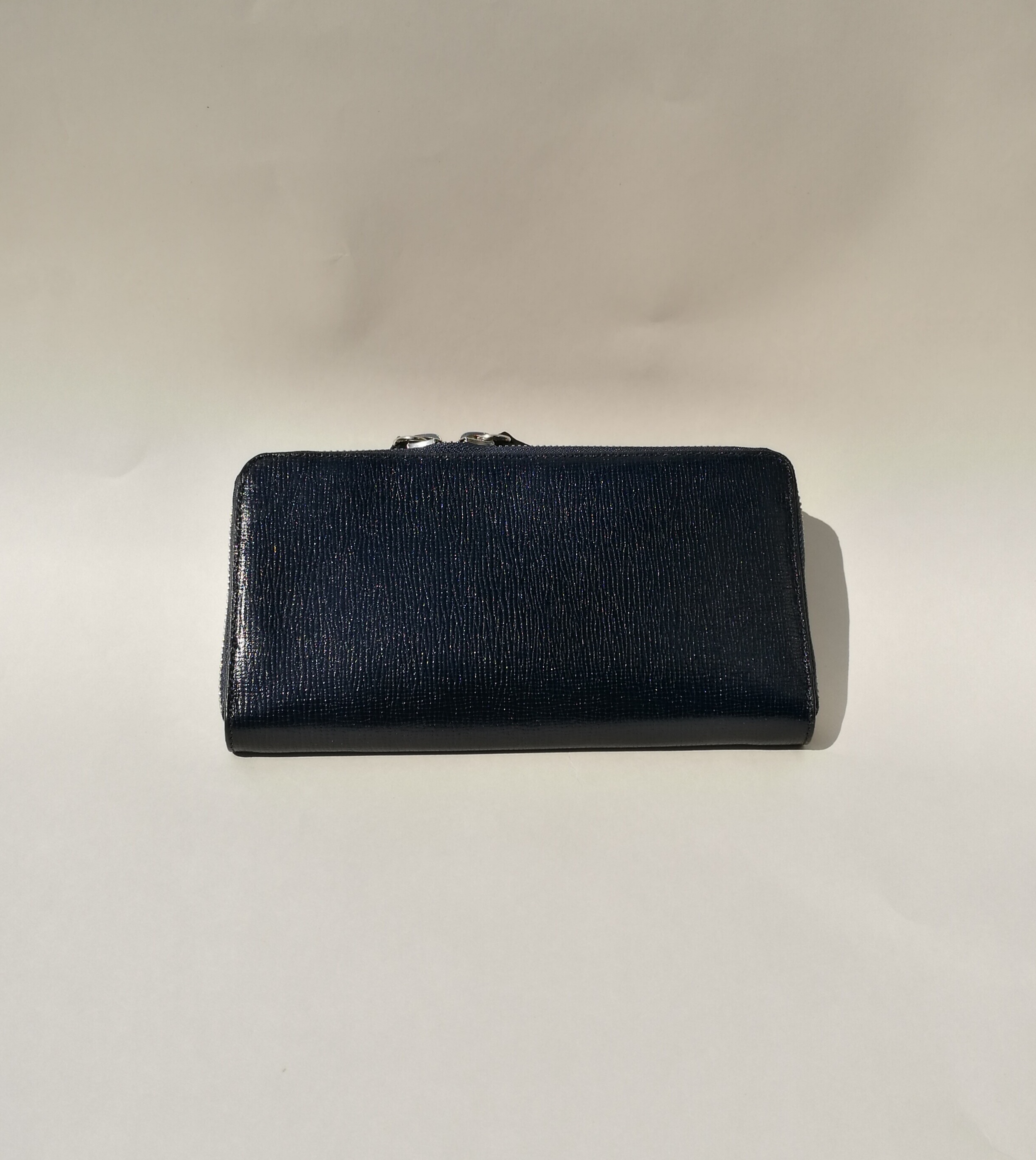 Mens round zip wallet(navy blue)